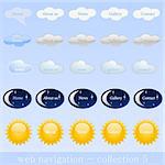 Web navigation and weather icons