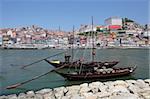 Traditional boats at Douro river in Porto, Portugal