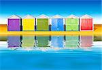 An image of colorful little beach huts