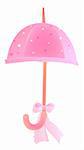drawing of beautiful umbrella with a pink bowknot