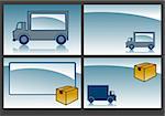 various backgrounds for parcel service - truck and packet