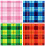 vector set of various tartan plaids