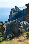 The view on Karadag (reserve on place of ancient extinct volcano - Crimea, Ukraine)