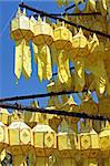 Chinese paper lamps at a day