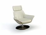 leather 3d chair on the white background