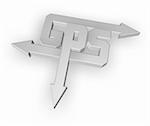 letters gps with arrows on white background - 3d illustration