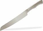 Vector kitchen bread knife with stainless handle and serrated blade.  items in this illustration is in a separate layers. Used gradients and blends.