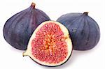 Fresh figs isolated on white background