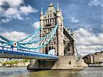 Tower Bridge on River Thames, London, UK - high dynamic range HDR