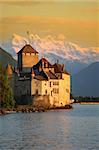 The Chillon castle in Montreux (Vaud), Geneva lake, Switzerland