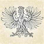Detailed gothic eagle illustration. Easy to change colors.
