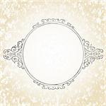 Ornamental vector frame and distressed background. Easy to change colors.