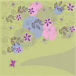 Cute floral background vector illustration