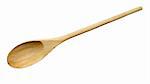 close up of wooden spoon on white background with clipping path