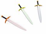 three swords. 3d on white