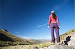 woman trekking at gredos mountains in avila spain