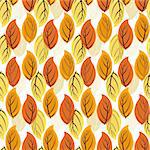 Floral seamless autumn pattern with orange-yellow leaves (vector EPS 8)