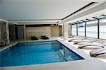 luxuriy swimming pool indoor at wellness and spa center