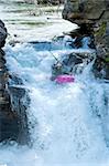 Kayak trip on the waterfalls in Norway. July 2010