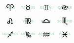 collection of horoscope signs and symbols with names