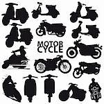 set of motorcycle vector