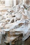 Detail of Trevi fountain (Fontana di Trevi) in Rome