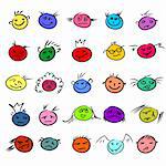 childlike emoticons, this illustration may be useful  as designer work