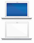 Blank laptop computers set. Vector electronic objects collection.
