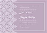 Vector ornate frame with sample text. Perfect as invitation or announcement. Pattern is included as seamless swatch. All pieces are separate. Easy to change colors.