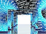 Internet - 3d abstract blue tunnel