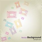 illustration of vector abstarct background with colorful rectangle on halftone background