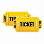 Yellow Ticket vector on isolated white background