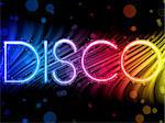 Vector - Disco Abstract Colorful Waves on Black Background