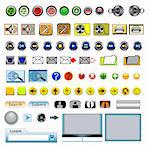 Vector different Icon illustration. Button Set for Web