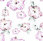 Seamless vector retro pattern with flowers illustration