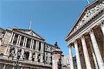 Facade of Bank of England and Royal Exchange,London.