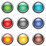 Round buttons set. Vector art in Adobe illustrator EPS format, compressed in a zip file. The different graphics are all on separate layers so they can easily be moved or edited individually. The document can be scaled to any size without loss of quality.