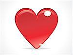 abstract red glossy heart icon vector illustration