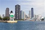 Lighthouse in Chicago - seen from the lake.