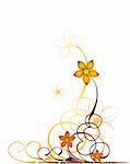 Autumn floral design on white background. Vector illustration