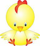 illustration of isolated cartoon chicken on white background
