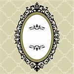 Illustration of an ornate and decorative frame on the retro background, full scalable vector graphic for easy editing and color change, included Eps v8 and 300 dpi JPG