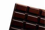 plain chocolate bar diagonal on white background