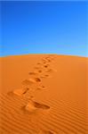 walking on Sahara, Erg Chebbi, Morocco , focus set in foreground