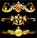 set of heraldic shields, this illustration may be useful as designer work