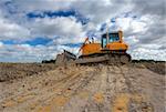 bulldozer at a construction place