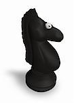 black chess knight with comic face - 3d illustration