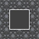 Seamless floral pattern with frame in gray color.