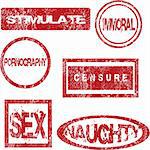 Red stamps with sexual meaning