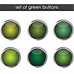Set of green buttons